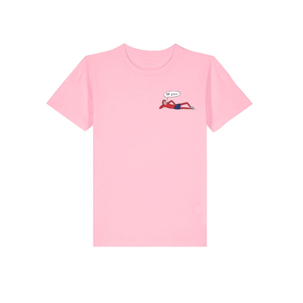 Kids T-shirt ‘Ma Stobbe!’ Pink + Project Dino + Stickerpack Bundle