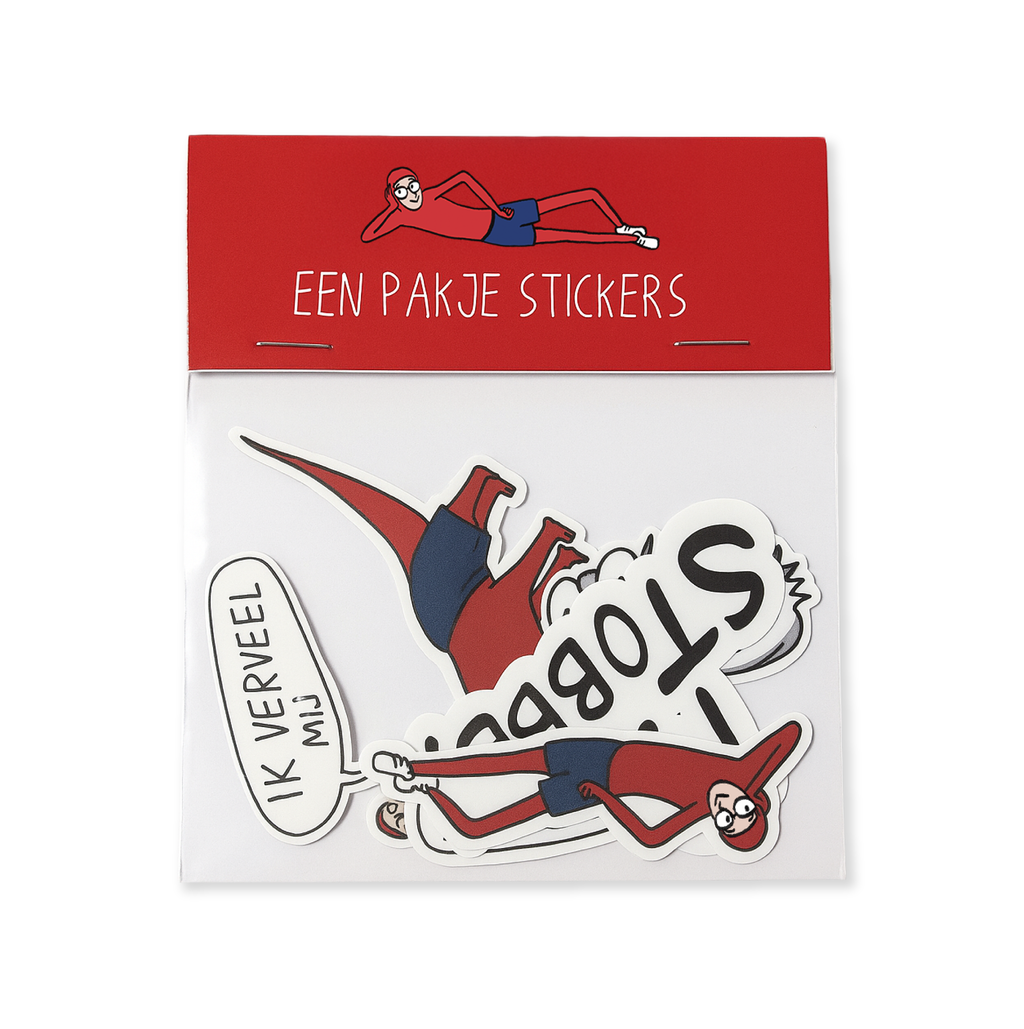 Adult T-shirt ‘Ma Stobbe!’ + Project Dino + Stickerpack Bundle